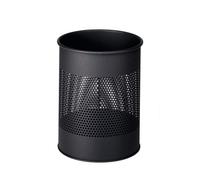 Corbeille à papier ronde perforée professionnelle 15 litres - Gris Foncé