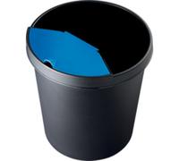 Helit Corbeille à papier 'the german' H6105834 18 L bleue – plastique avec rebord de préhension