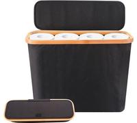Corbeille à papier toilette avec couvercle – Rangement pour papier toilette – 1 pièce – noir – 40 x 20 x 33 cm