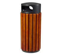 Poubelle Zeno 60 litres Rossignol ronde extérieur bois