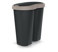 Corbeille Compacta R Duo 40 L noir cadre marron - Keden