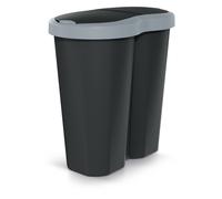 Corbeille Compacta R Duo capacité 40L un compartiment deux couvercles