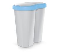 Corbeille Compacta R Duo capacité 40L un compartiment deux couvercles