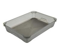 Corbeille de rangement A4 pour bureau et école - Gris