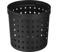 Corbeille de rangement ronde en plastique élégante Seoul L - Noir