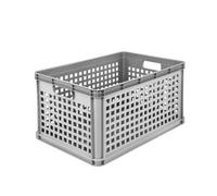 Corbeille de transport - KEEEPER - Robert - 64 L - Empilable - Polypropylène - Gris nordique