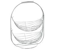 Secret de Gourmet – Corbeille à fruits double – H. 45 cm – Argent