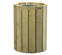 Corbeille murale 20 litres Rossignol Eden ronde extérieur bois