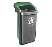 Corbeille murale 50 litres extérieur grise berceau vert