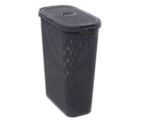 Corbeille slim Rattan 40L gris béton - 5 five simply smart
