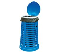 Corbeille vigipirate 1er prix en polyéthylène bleu avec couvercle pour sac poubelle 110 L