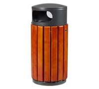 Corbeille Zeno 40 litres Rossignol ronde extérieur bois - - Bruneau