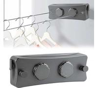 Corde à linge double pour l'intérieur - en acier - réglable - 2 x 51 m - gris