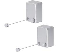 Corde à linge extensible - 42 m de noyau en acier - montage mural - Pour balcon, salle de bain, jardin, camping-car