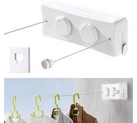 Corde à linge rétractable 2 x 5,1 m Coin lavabo avec étagère à linge extensible montée au mur Séchoir peu encombrant