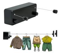 Corde à Linge RéTractable,Fil Linge Extensible RéGlable 4.2 m,Poteau Etendoir Linge Exterieur