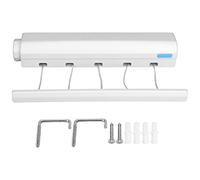Corde à Linge Rétractable Murale 5 Cordes, Étendoir à Linge Solide pour Intérieur et Extérieur avec Forte Capacité de Charge 8 kg