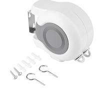 Corde à Linge Rétractable Murale Double 13M en ABS | Pour balcon et jardin, corde 2 x 13m offrant 26m de séchage, matériaux ABS et PVC résistants, fixation murale incluse, design