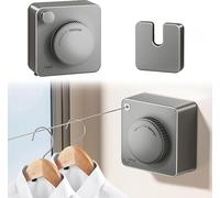 Corde à linge suspendue - montage mural - 4,8 m - gris - inox