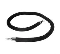 Corde de barrière de contrôle de foule pour poteaux de poteau - Noyau en mousse recouvert de velours avec crochets et boucles industriels - 152,4 cm de longueur totale - 3,1 cm de diamètre (noir)