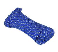 Corde de bateau bleue 5 mm x 100 m en polypropylène tressé multifonction pour voile, camping, transport, pêche, haute résistance à la rupture