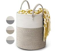 Corde de coton tissée Grand panier à linge 39L Panier de rangement D35 x H40 CM - Marron