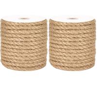 Corde de Jute Naturelle Torsadée - 10 mm x 15 m | Ficelle Robuste pour Bricolage, Jardinage, Décoration et Artisanat (Lot de 2)