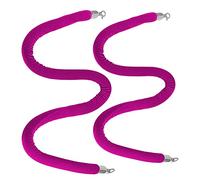 Corde de poteau tressée, corde de poteau tressée, cordes de barrière de file d'attente violettes durables, cordes de poteaux de contrôle de foule avec crochets argentés, pour événements inté