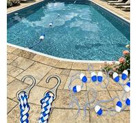 Corde de sécurité pour piscine avec flotteurs - Crochets pré-assemblés pour une installation facile, corde de barrière de piscine pour séparer les profondeurs, durable et fiable