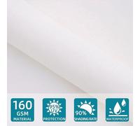 Corde de soleil 3 x 5 m, couleur crème, hydrofuge, protection UV à 95 %, pour l'extérieur, le jardin