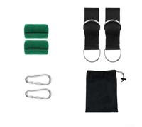 Corde de suspension réglable en nylon pour balançoires et hamacs d'extérieur avec boucles et coussinets d'arbre, capacité de 300 kg, noir, kit de 2,5 m (1,5 m)