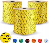 Corde en polypropylène 4mm corde corde en polypropylène corde tressée jaune - avec fils d'identification - résistant aux UV 10m