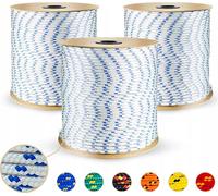 Corde en polypropylène 8mm corde en polypropylène corde tressée blanche - avec fils d'identification - résistante aux UV 50m
