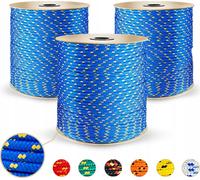 Corde en polypropylène 8mm corde en polypropylène corde tressée bleue - avec fils d'identification - résistant aux UV 20m