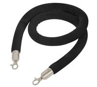 Corde tressée pour poteaux, corde de contrôle des foules, cordes de barrière de file d'attente pour poteaux, cordes de sécurité à clip poli, corde de gestion des foules (noir argenté, 3,6 m/