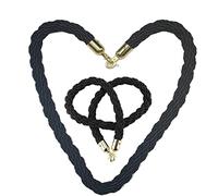 Corde tressée pour poteaux, corde tressée pour poteaux, corde de barrière de file d'attente en nylon, séparateur de poteaux VIP avec crochets chromés, cordes de contrôle des foules pour évén