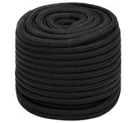 Cordelette en polypropylène pour amarres, cordes de sécurité et ancres, résistante à l'abrasion et aux intempéries, facile à nouer. Diamètre : 10 mm. Couleur : noir. Longueur : 500 mètres