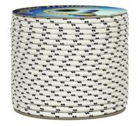 Corderie Italiane 006091653 Tresse de mer Cordon Polyvalent Jardin et Bricolage, stabilisé aux Rayons U.V. résistant aux intempéries et aux intempéries 3 mm, 50 m, Couleur Blanche avec Voyant Bleu