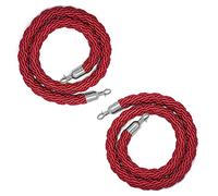 Cordes de Chanvre tressées suspendues Rouges pour Chandelier VIP, Cordon de barrières de File d'attente pour Le contrôle des foules à l'aéroport pour Mariage/hôpital, Crochets argentés dorés