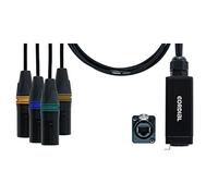 Adaptateur DMX - RJ45 4 XLR Mâles 5 Points 70 CM Câbles jack / instrument