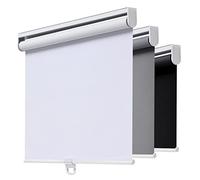 Cordless Roller Shades Whiteout Blinds for Windows Room Darkening Rolled Up Shades with Spring System, UV Protection Window Shades Door Blinds for Home and Office (23" W x 72" H, White)