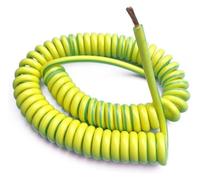 Cordon à ressort bou lexible en cuivre enroulé | Jaune vert plusieurs tailles for l'amélioration de la maison(Stretch 1 Meter 18AWG 0.75mm2)