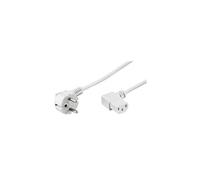 Cordon alimentation secteur blanc 1m50 0,75mm2 2 P+T coudé avec fiche IEC