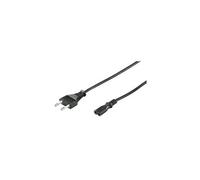 Cordon alimentation secteur noir 1m50 0,75mm2 2 pôles avec prise Philips