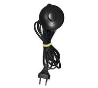 Cordon avec Interrupteur Poussoir TIBELEC Noir 3m