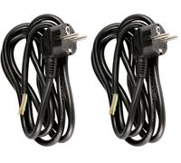 Cordon d'alimentation avec Prise 16A 3G1,5mm² 2m - Noir - Zenitech (Lot de 2)