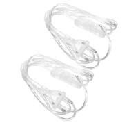 Cordon d'Alimentation de Lampe Interrupteur AC220 2Pcs, Ambiance Noël | PVC et Cuivre, Prise Eu Type 303, Contrôle en Ligne, pour Chambre et Meuble Lumineux