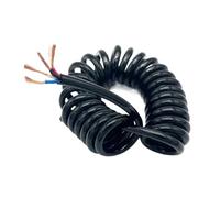 Cordon d'alimentation télescopique en spirale à ressort, 2-12 conducteurs 1,0-4,0 mm², bobine extensible for connexions électriques industrielles(3 Cores,3M,15AWG 1.5mm2)