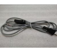 Cordon d'alimentation ue de 2m AC 220-250V, avec interrupteur, câble d'alimentation électrique recouvert de tissu pour bricolage, cordon de lampe de Table Jaune