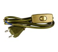 Zenitech - Cordon avec Interrupteur pour Luminaire - Remplacement de Câble d'Alimentation - Longueur 1,5m - Conforme aux Normes de Sécurité - Or - 1,5m